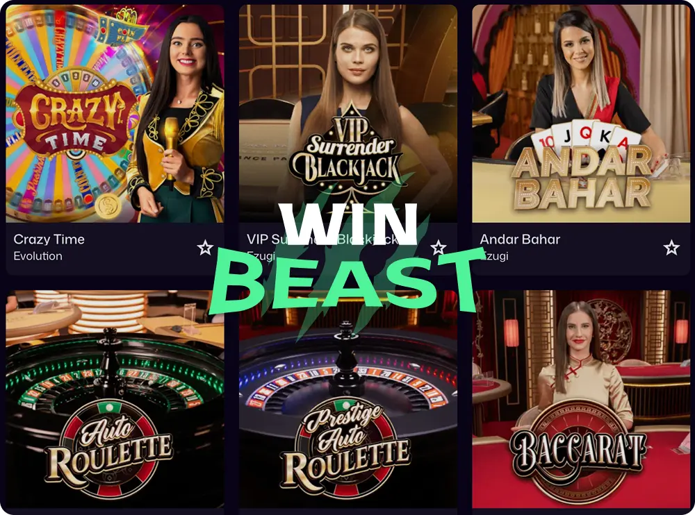 casino win beast games with live dealers
